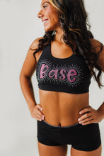 Load image into Gallery viewer, Girls Cheerleading Rhinestone BLACK Sports Bra