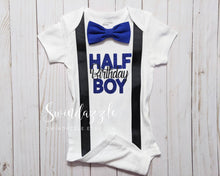 Load image into Gallery viewer, WHOLE SET- Halfway to one - half birthday boy- almost one birthday - 6 months - halfway- other colors available!