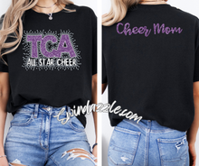 Load image into Gallery viewer, BLACK TCA ALL STAR CHEER Rhinestone Logo Unisex Tee
