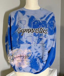 LC Gymnastics Rhinestone Bleach Crew