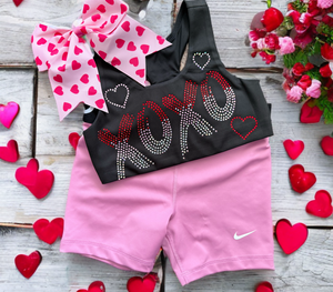 XOXO rhinestone sports bra