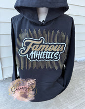 Load image into Gallery viewer, Famous Athletics Gold Line Rhinestone Tee
