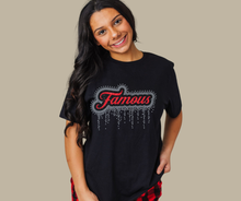 Load image into Gallery viewer, Famous Drip Rhinestone Tee
