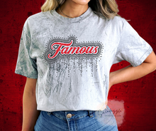 Load image into Gallery viewer, Famous Drip Rhinestone Color Blast Tee
