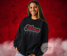 Load image into Gallery viewer, Famous Drip Rhinestone Black Crew
