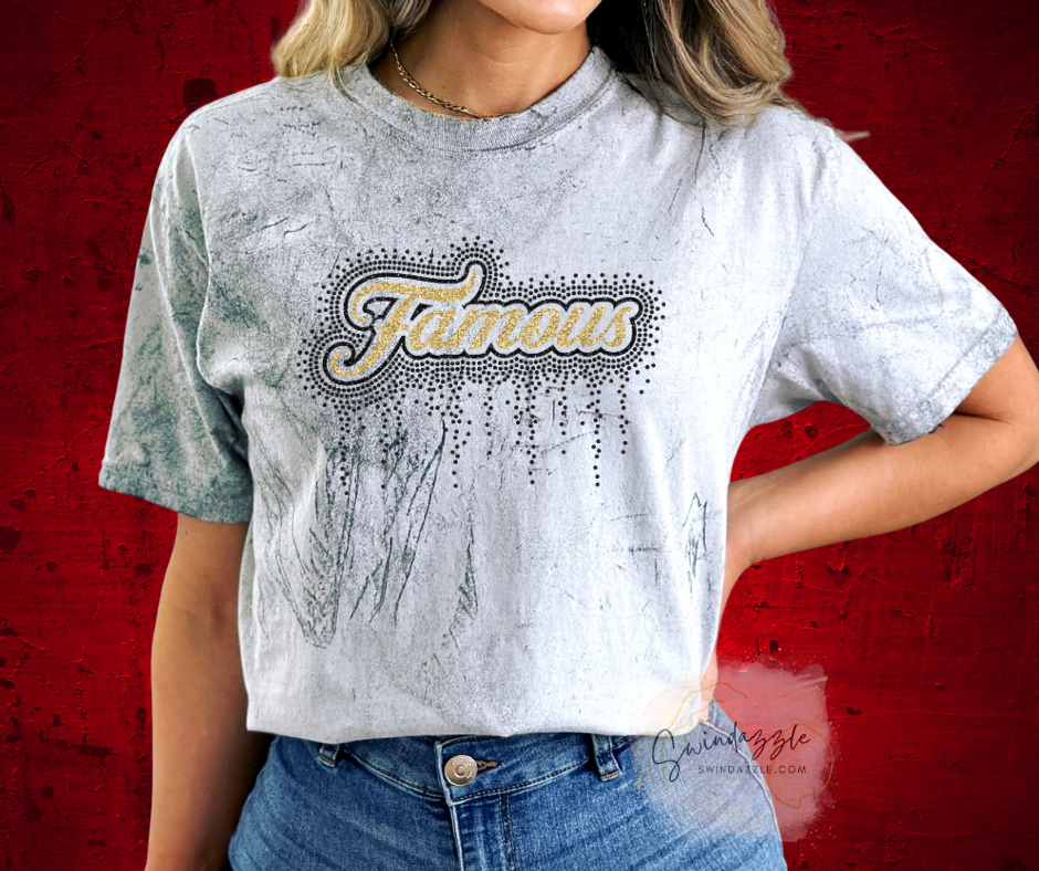 Famous Drip Rhinestone Color Blast Tee