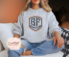 Load image into Gallery viewer, BF Wrestling Rhinestone Ash Gray Crew
