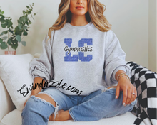 Load image into Gallery viewer, LC Gymnastics Rhinestone Grey Crew
