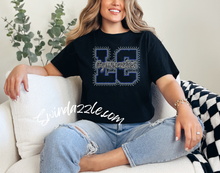 Load image into Gallery viewer, LC Gymnastics Rhinestone Black Tee
