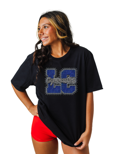 LC Gymnastics Rhinestone Black Tee