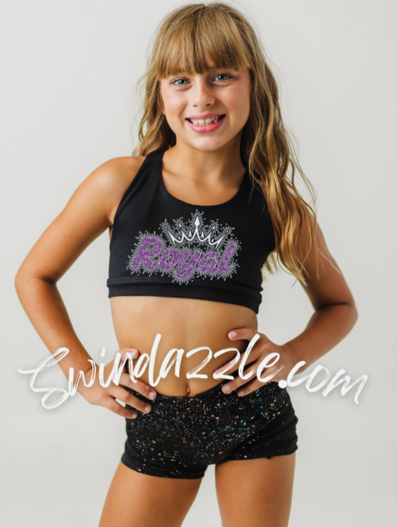 Black Team Youth Sports Bra