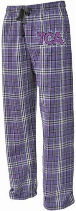 TCA rhinestone flannel pajama pants