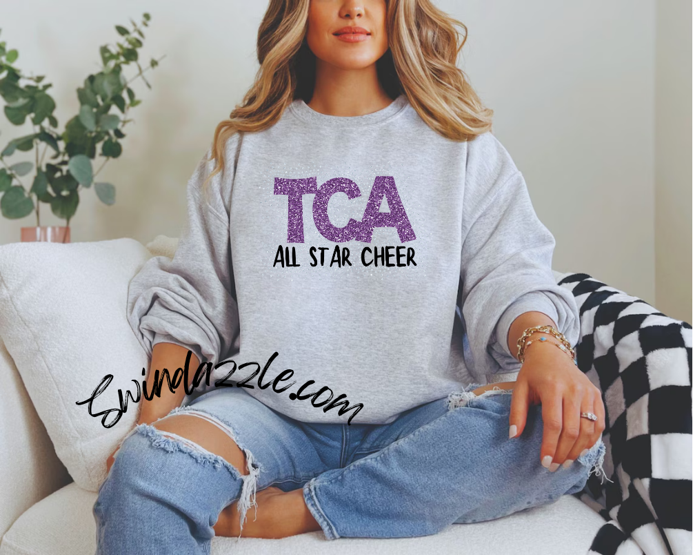 Rhinestone TCA Grey Crew