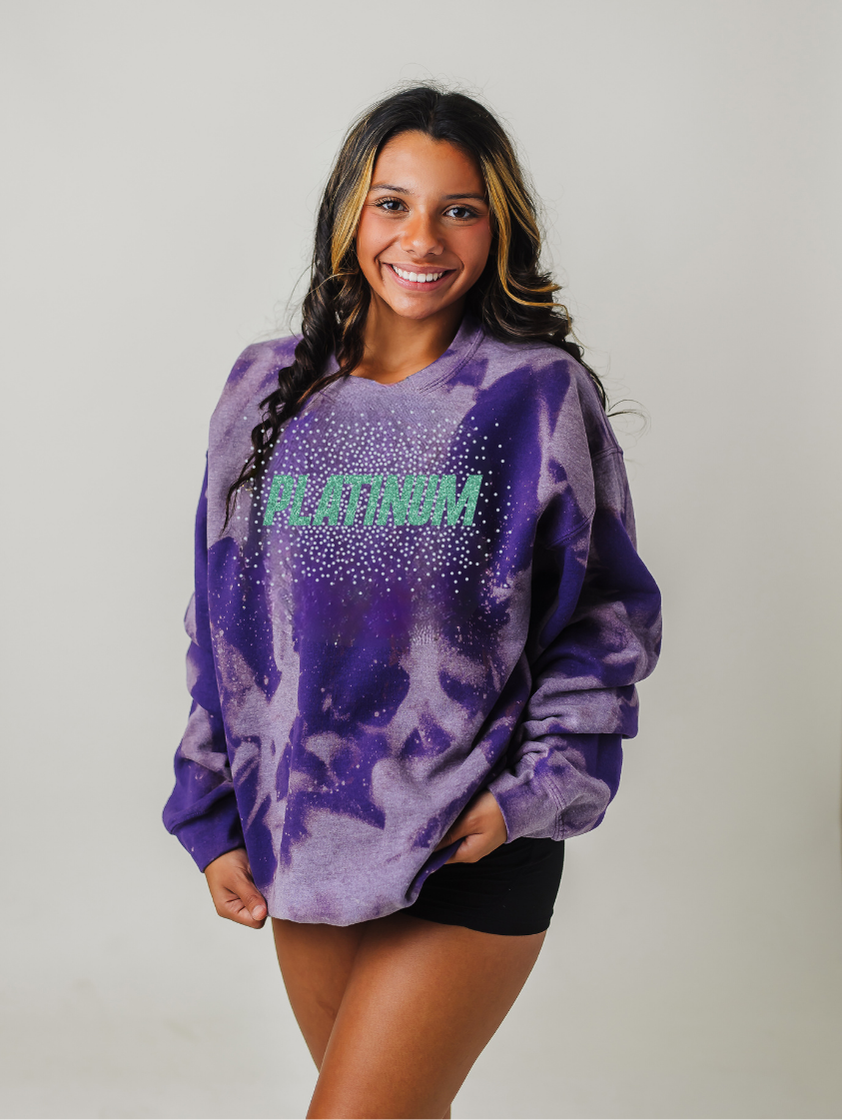 Platinum Purple Rhinestone Bleach Crew