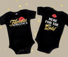 Load image into Gallery viewer, Famous here for the gold infant bodysuit
