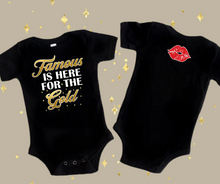 Load image into Gallery viewer, Famous here for the gold infant bodysuit
