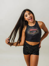 Load image into Gallery viewer, Metallic Vegas Logo Youth Crop Tank
