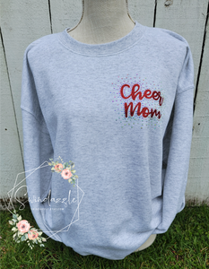 Cheer Mom Pocket Rhinestone Crew