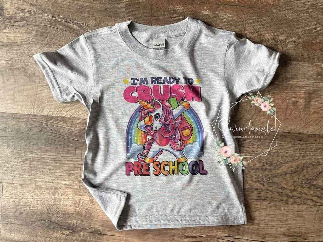 Unicorn crushing school shirt