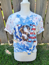 Load image into Gallery viewer, USA bleach - 4th of July - bleach and paint splatter shirt
