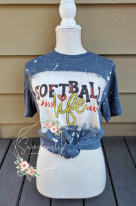 Softball Life Bleach Tee