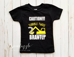 Terrible twos birthday shirt - construction second birthday shirt - terrible twos birthday shirt - construction truck birthday shirt boy