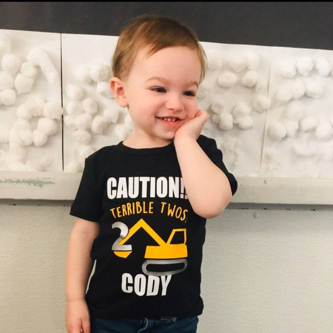 Terrible twos birthday shirt - construction second birthday shirt - terrible twos birthday shirt - construction truck birthday shirt boy