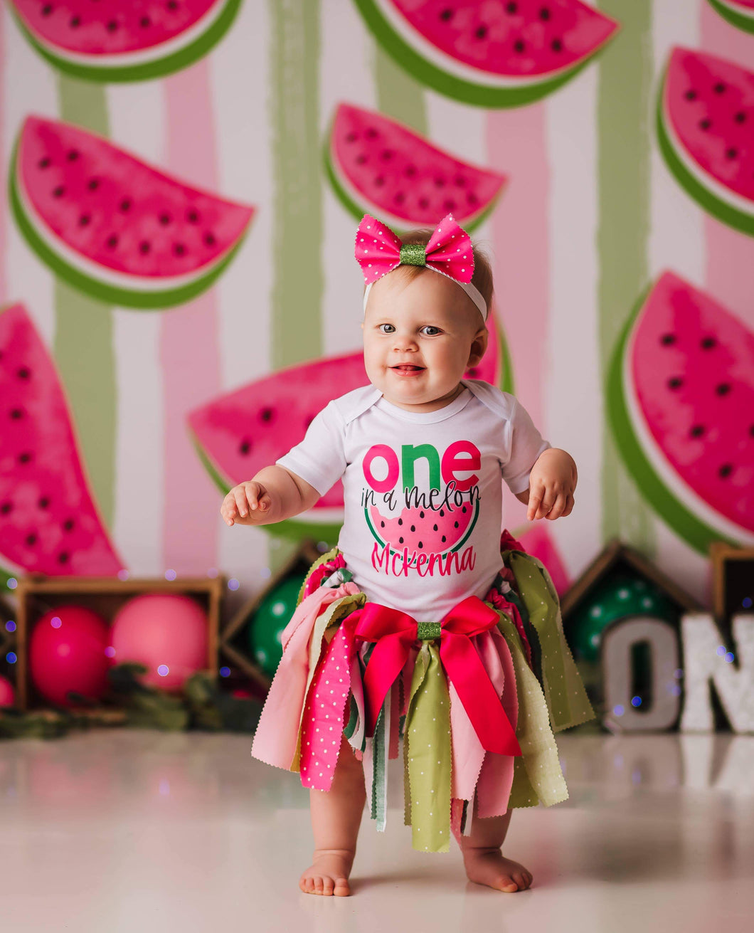 One in a melon - watermelon first birthday tutu outfit